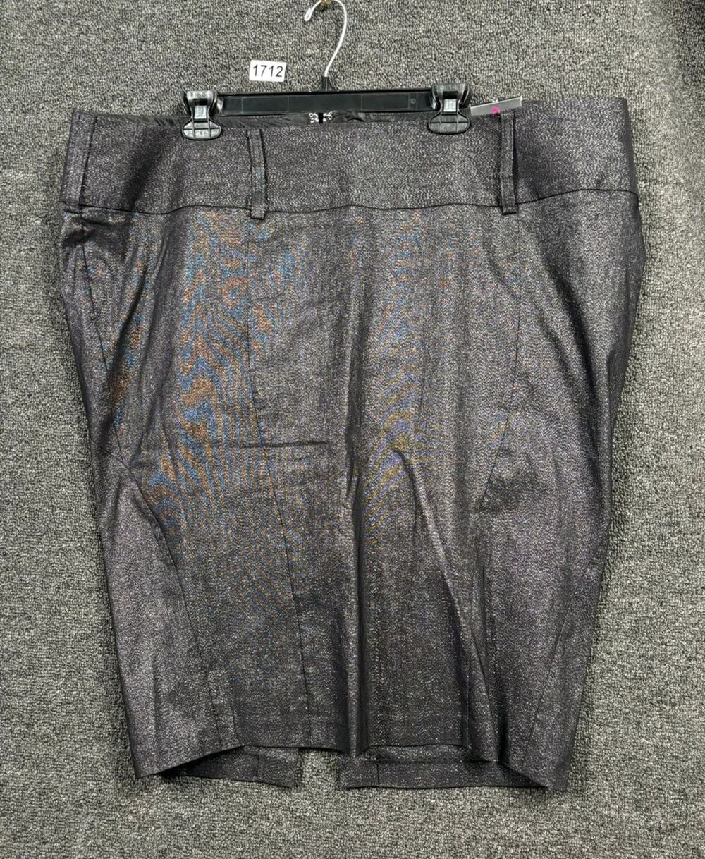 Torrid Sequin Side Slit Midi Pencil Skirt Womens Size 22 Black Metallic NEW